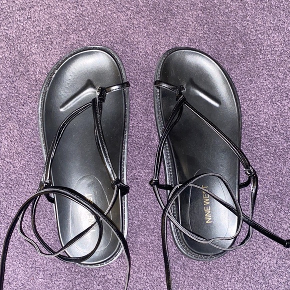 Nine West Ankle Wrap Platform Sandals - Picture 4 of 5